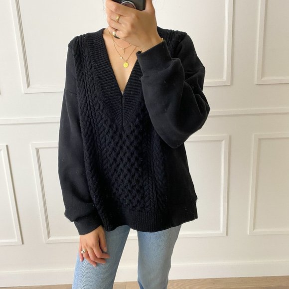 T by Alexander Wang Sweaters - T by Alexander Wang V-Neck Cable Sweater - XS